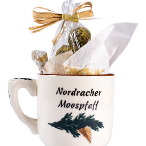 Moospfafftasse handbemalt Rückseite